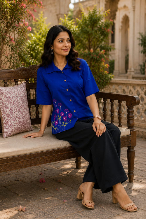 BAISA DOR - BLUE BLOSSOM SHIRT